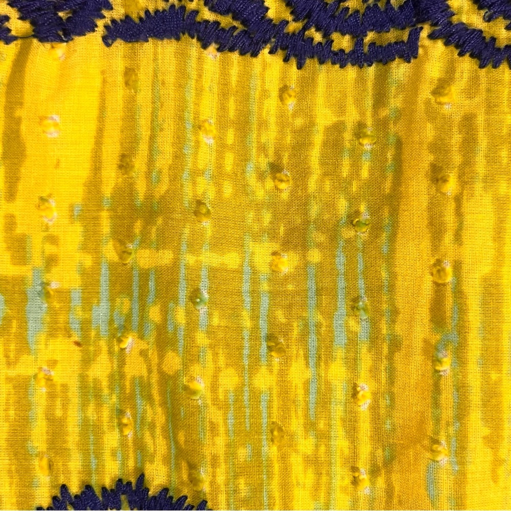 Tabitha Neon Chartreuse Azure Scroll Shift Dress … - image 7